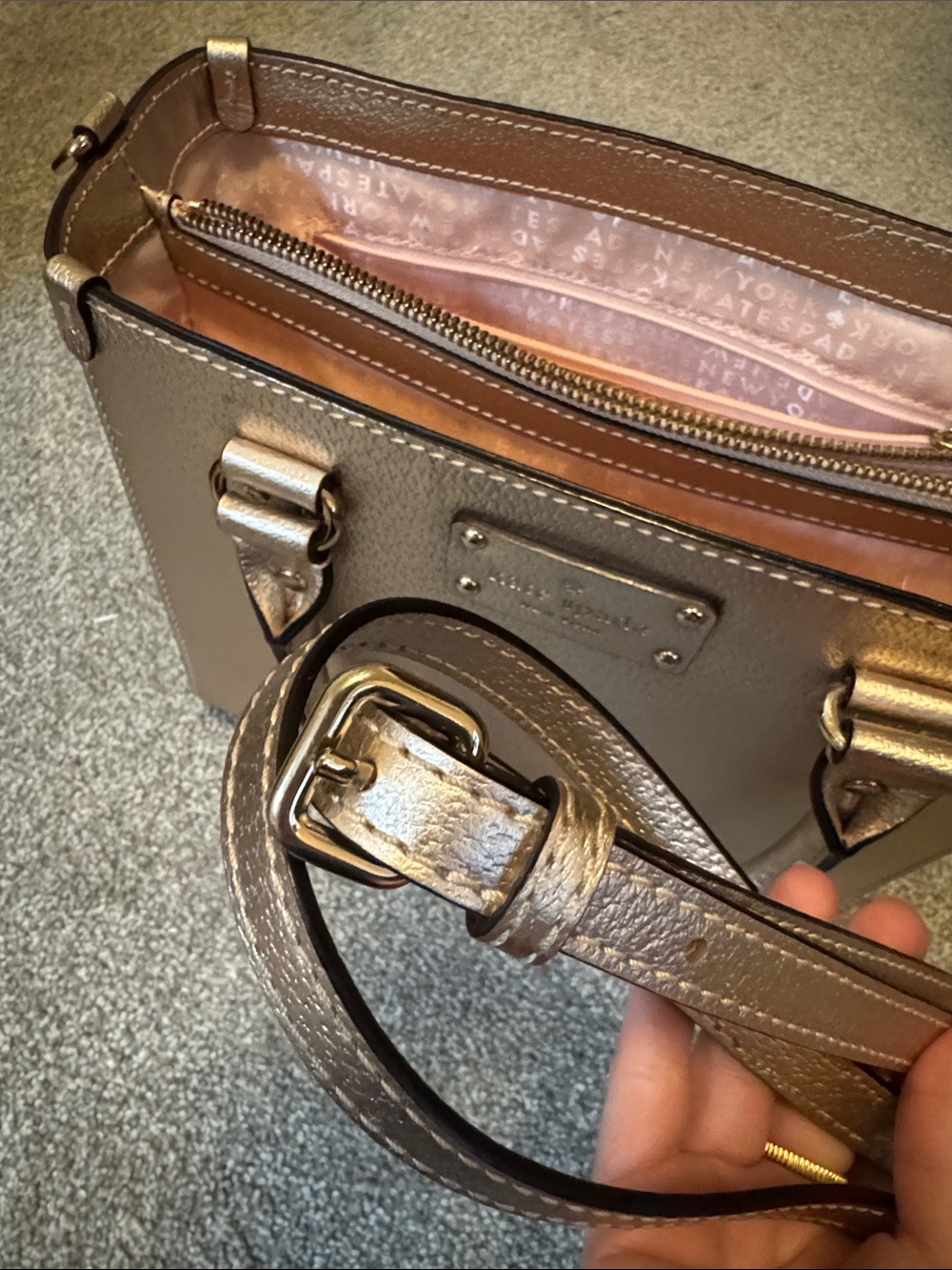 kate spade Metallic rose Gold Small Satchel - Picture 3 of 8